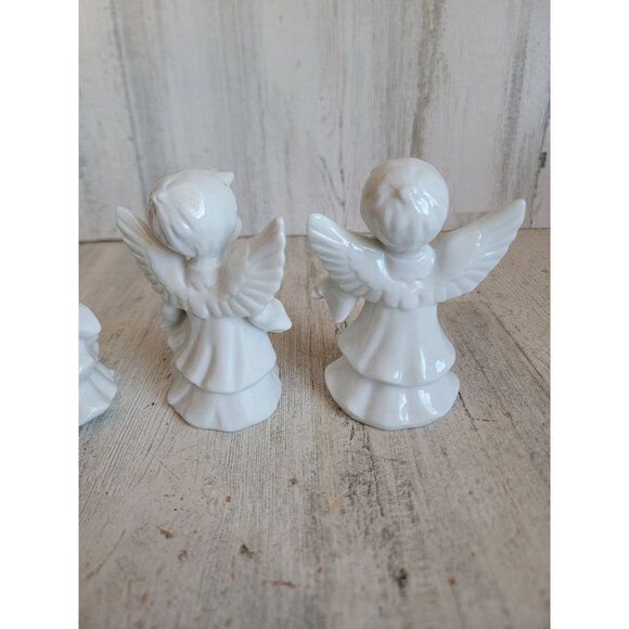 White porcelain angel music guitar religious Xmas vintage figure - Picture 5 of 7